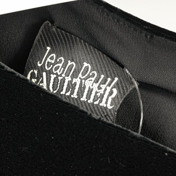 Jean Paul Gaultier Black Velvet Sheer-Sleeve Midi Dress - Picture 8 of 11